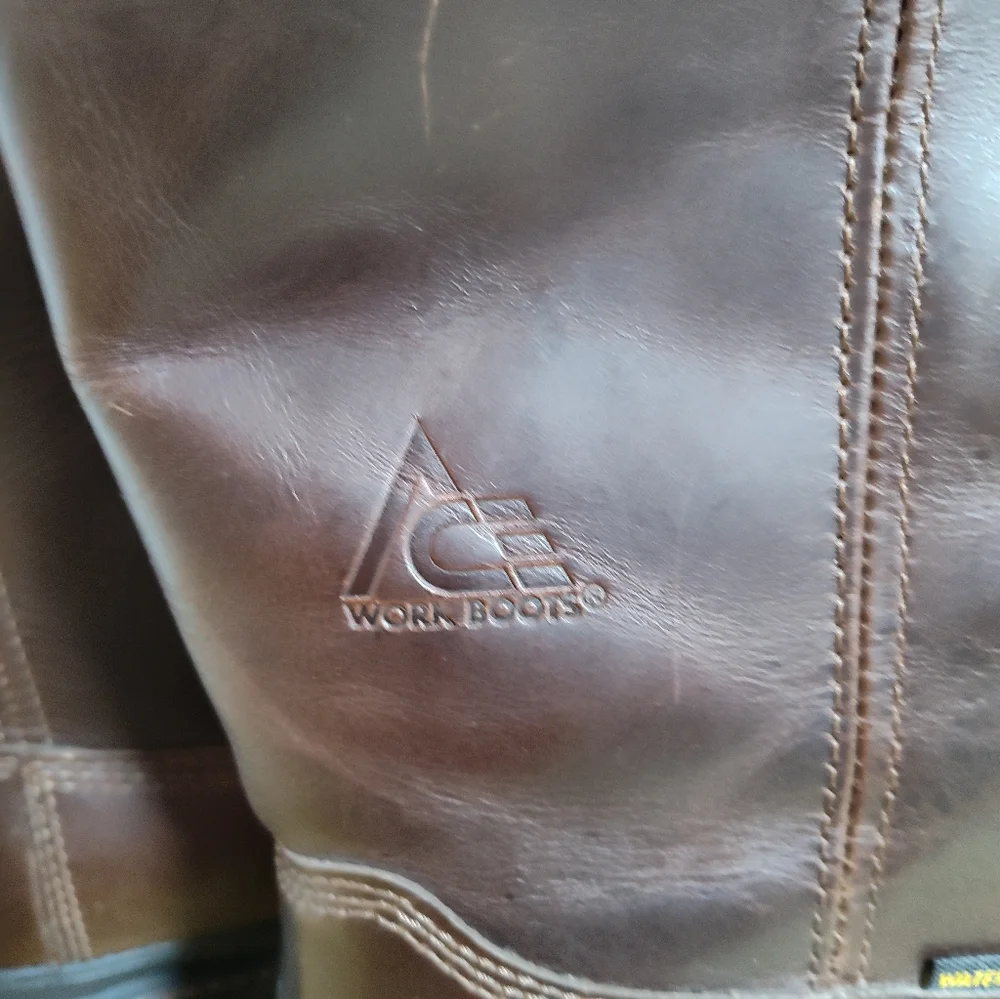 Ace Work Boots Waterproof Leather Men Sz 12 Women 13.5  New Without Box